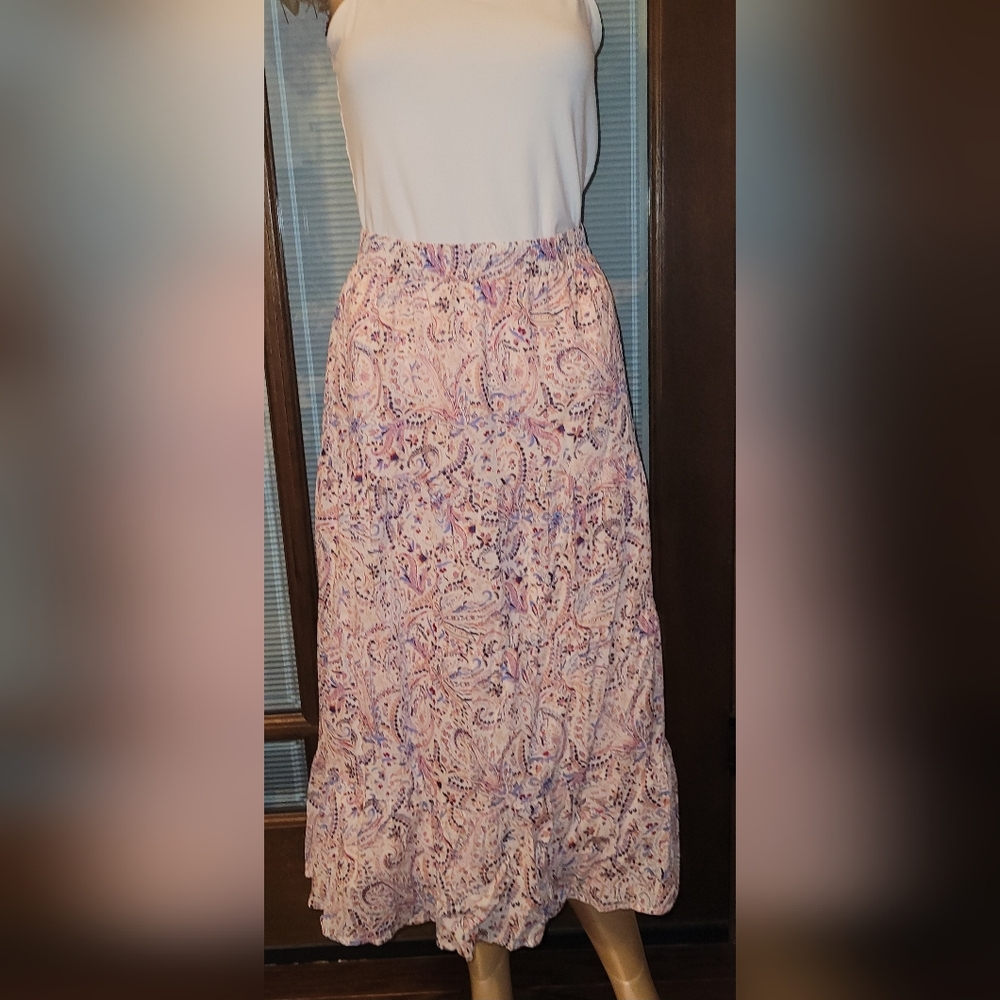 Tiered Cotton Petite Midi Skirt from Creation L
